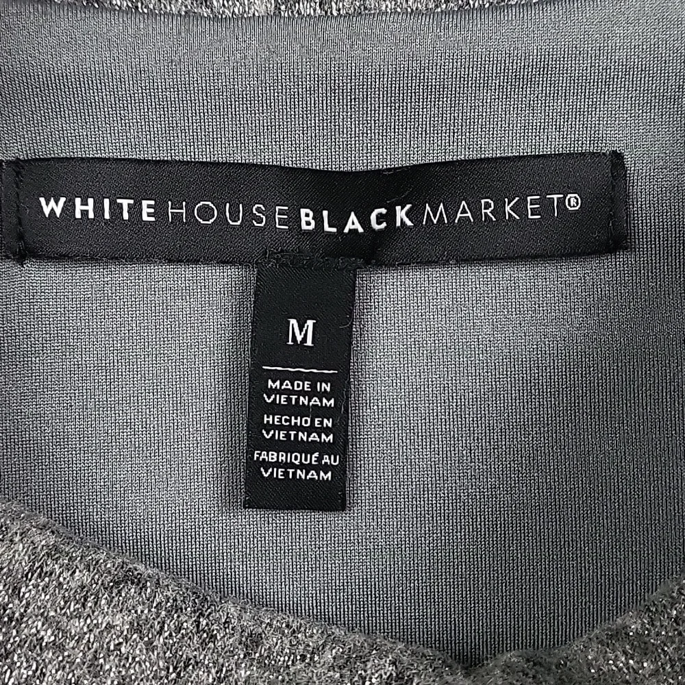 White House Black Market Heather Grey Long Flutter Sleeve Sheath Dress Si…